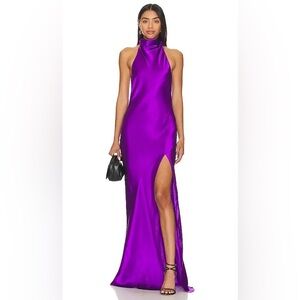 Amanda Uprichard Purple Backless Dress